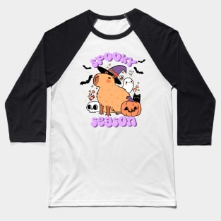 Spooky season a cute capybara ready for halloween Baseball T-Shirt